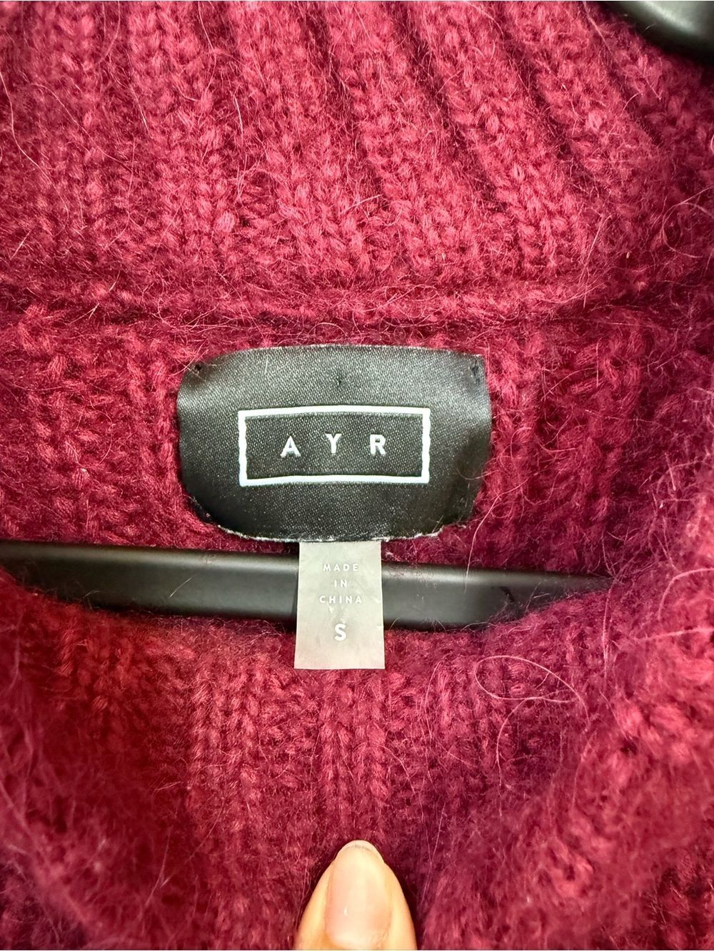 AYR The Spark Mock Neck Maroon Chunky Knit Sweater - Picture 10 of 10